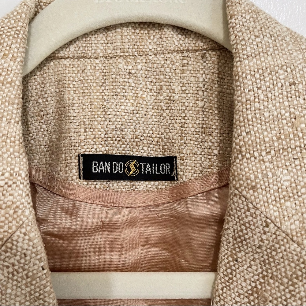 Bando Tailor Tweed Suit Set Jacket Skirt Tailored Brown-Beige Women’s Size XS - Picture 5 of 11
